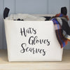 Hats Gloves Scarves Canvas Storage Basket - A Southern Bucket