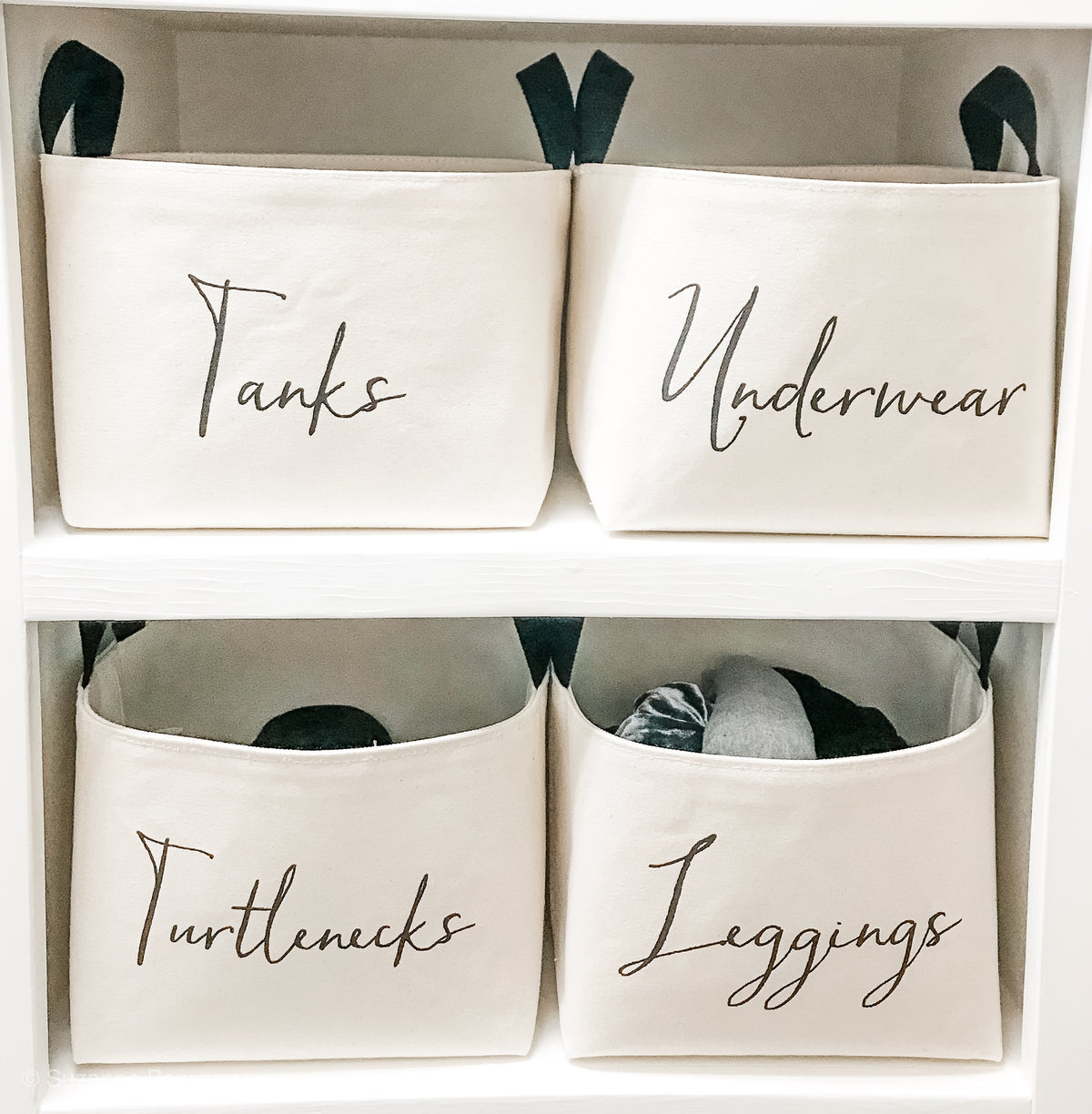 Custom Canvas Basket Closet Organizers 