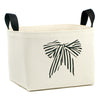 Striped Bow Canvas Storage Basket - A Southern Bucket