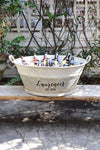 French Vintage Zinc Tub Personalized with Family Name and with Est. Year