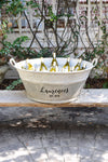 French Vintage Zinc Tub Personalized