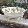 French Vintage Zinc Tub Personalized with Family Name and Est.