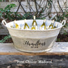 French Vintage Zinc Tub Personalized with Name