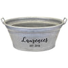 French Vintage Zinc Tub Personalized with Family Name