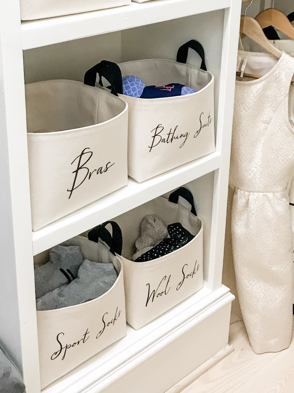 Personalized Canvas Basket, Custom Closet Basket