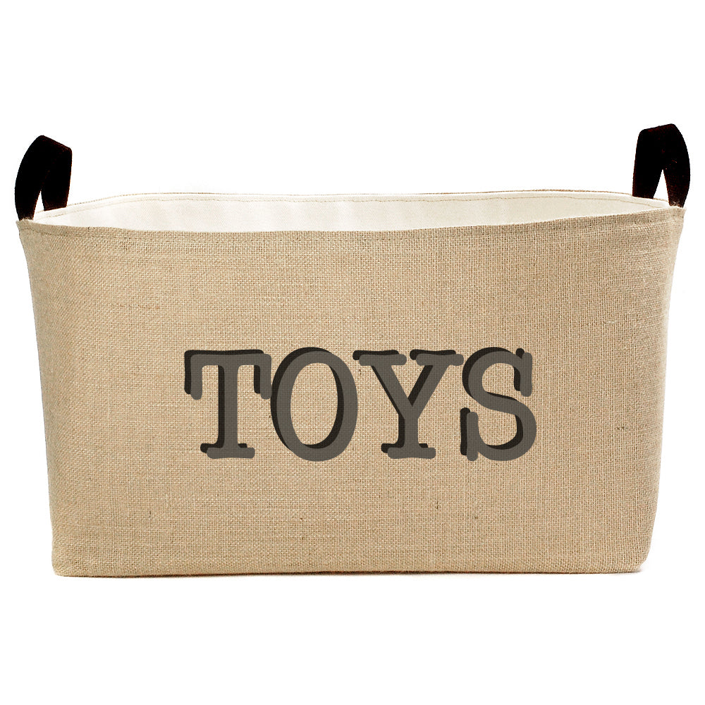 Rectangle Burlap Toy Basket - A Southern Bucket