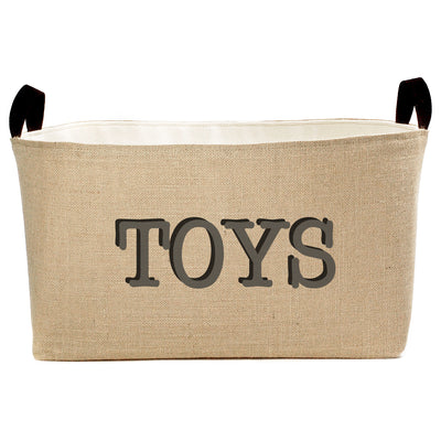 Rectangle Burlap Toy Basket - A Southern Bucket