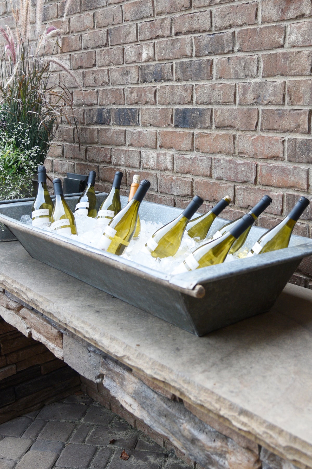 Vintage Zinc Galvanized Metal Beverage Trough 