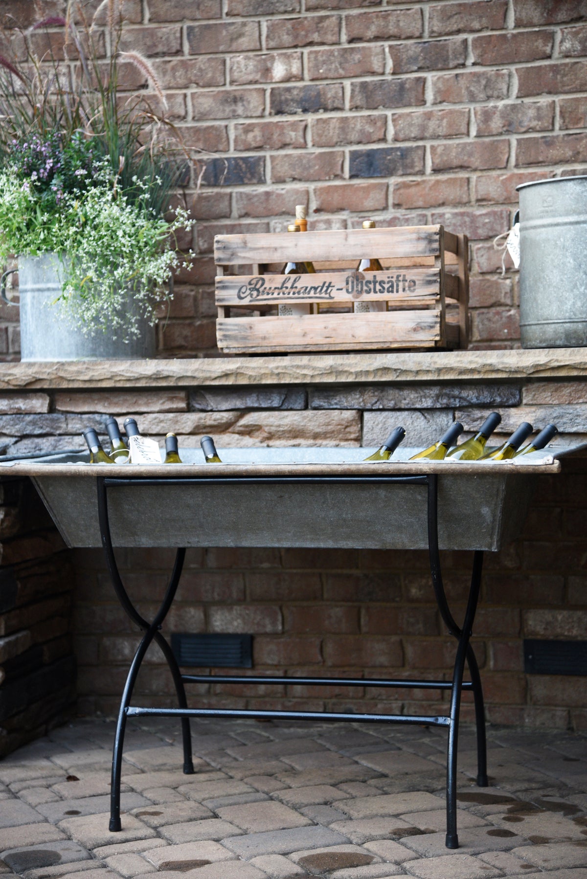 Vintage Zinc Metal Beverage Trough
