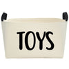 Natural Canvas Toy Basket with Hand Printed Design - A Southern Bucket
