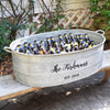 French Vintage Galvanized Zinc Beverage Tub with Custom Personalization - A Southern Bucket