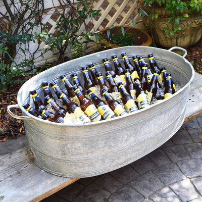 French Vintage Galvanized Zinc Beverage Tub with Custom Personalization - A Southern Bucket