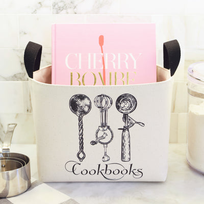 Cookbooks Canvas Basket