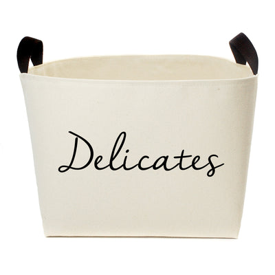 Delicates Laundry Canvas Storage Basket