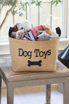 Dog Toys Burlap Storage bin Basket