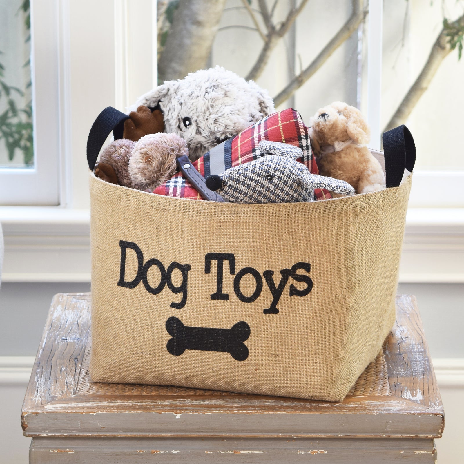 A Southern Bucket Dog Toys Storage Bin Jute Burlap Basket Black A Southern Bucket Luxury Home Decor