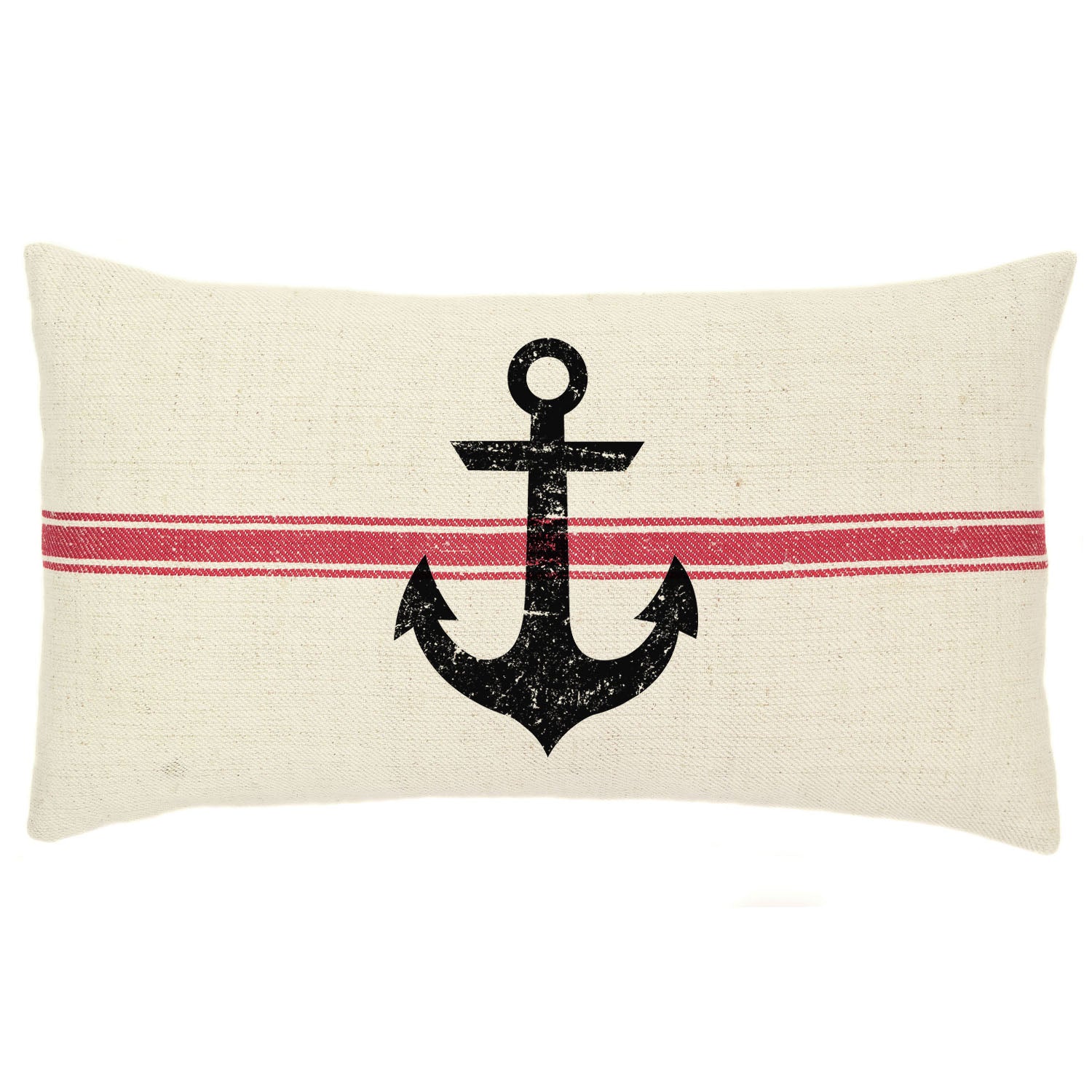 Anchor Vintage Grain Sack Pillow 