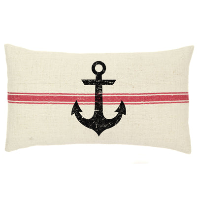 Anchor Vintage Grain Sack Pillow