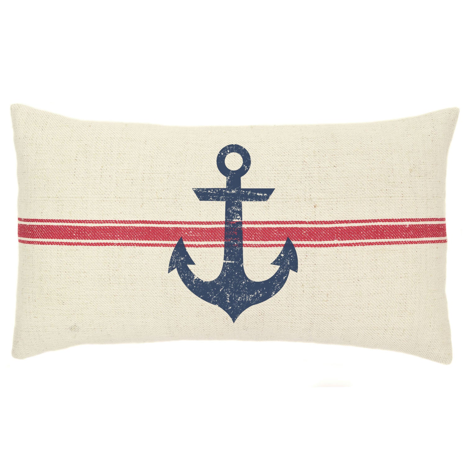 Anchor Vintage Grain Sack Pillow 