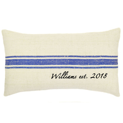 Personalized Vintage Grain Sack Pillow - A Southern Bucket