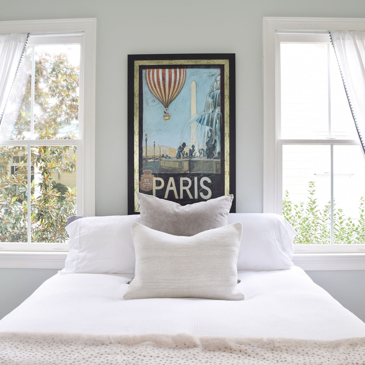 Vintage Wool Kilim Pillow, Neutral Gray 