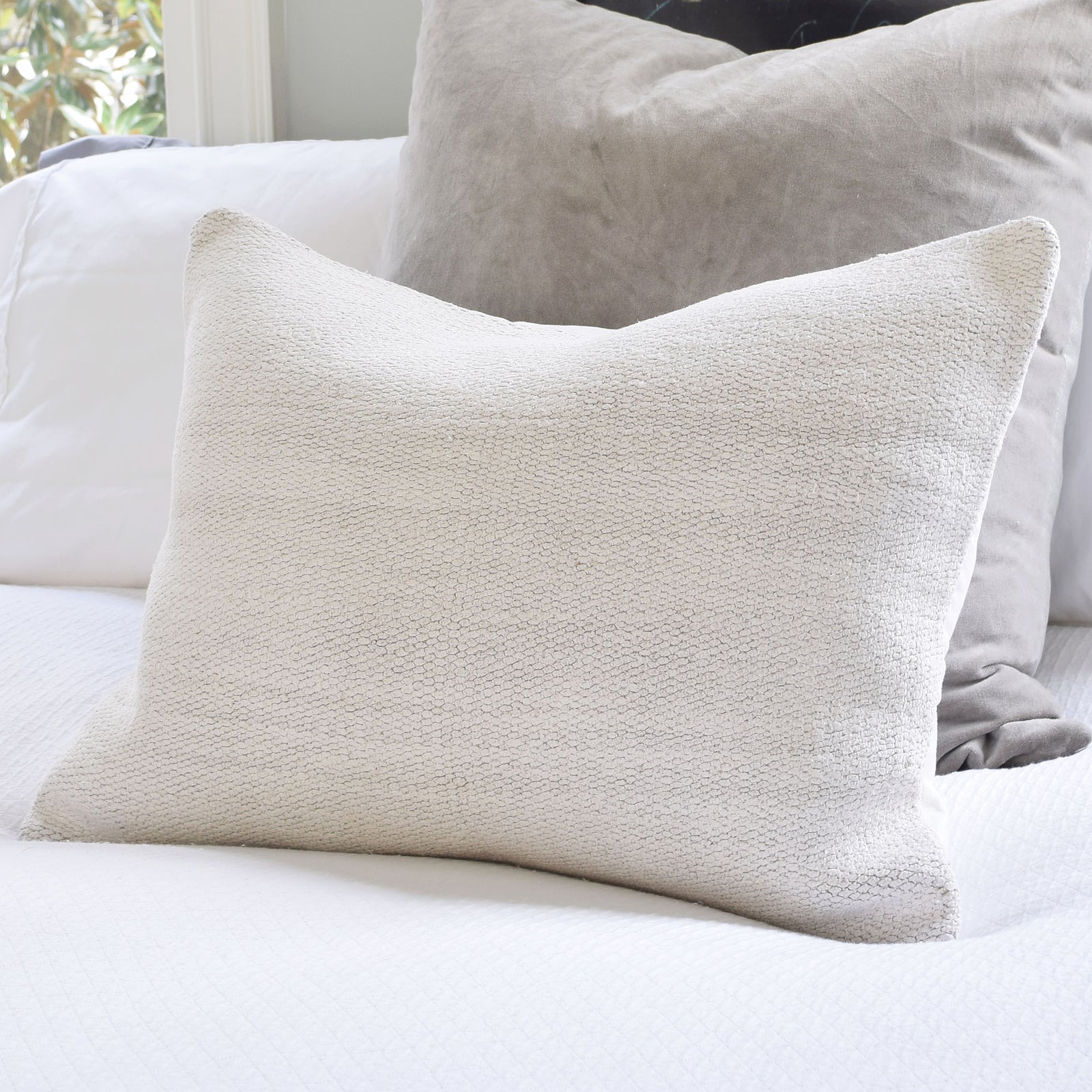 best Vintage Wool Kilim Pillow, Neutral Gray 