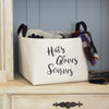 Hats Gloves Scarves Canvas Storage Basket - A Southern Bucket