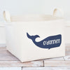 Personalized Blue Whale Canvas Storage Basket - A Southern Bucket