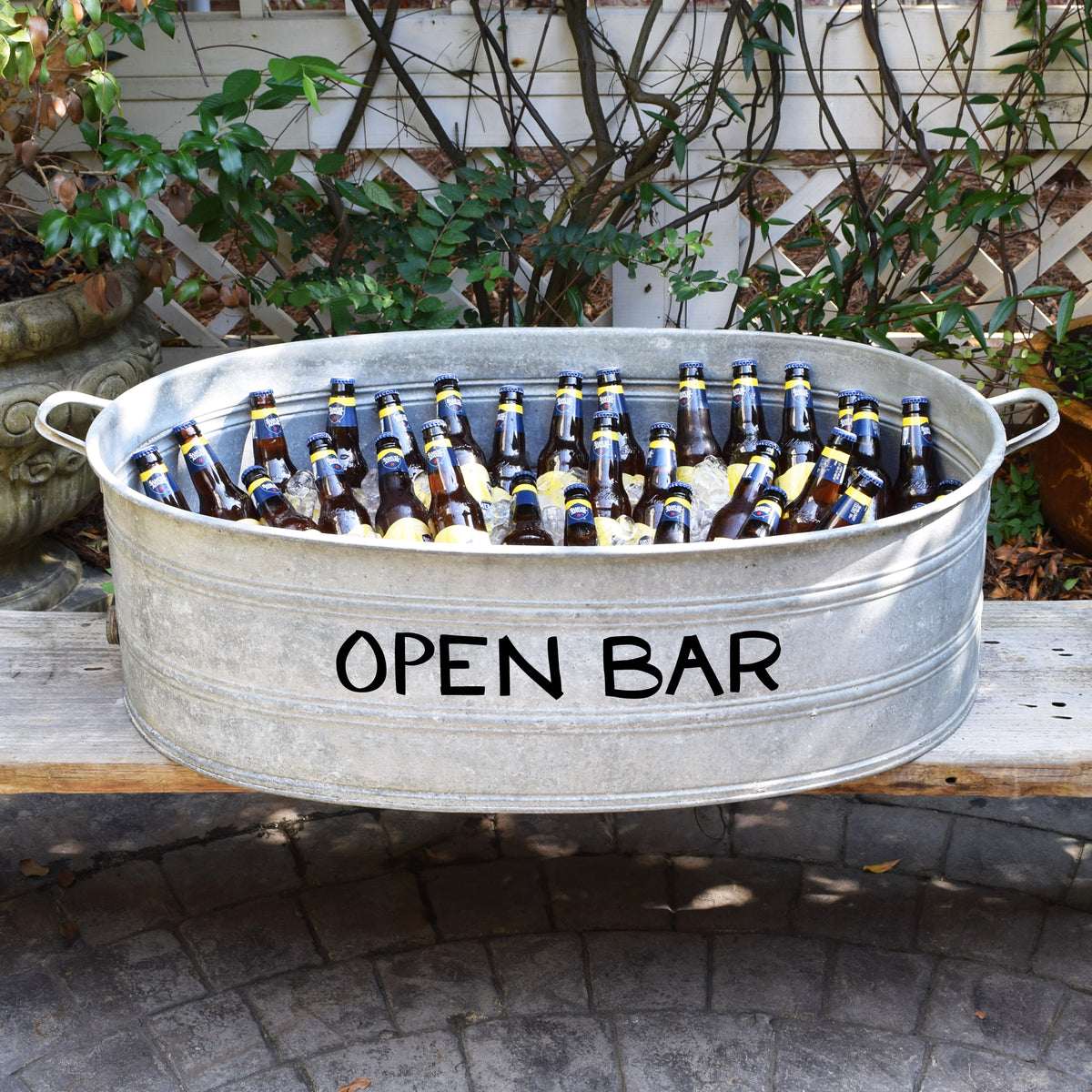 Open Bar French Vintage Zinc Wine Tub  