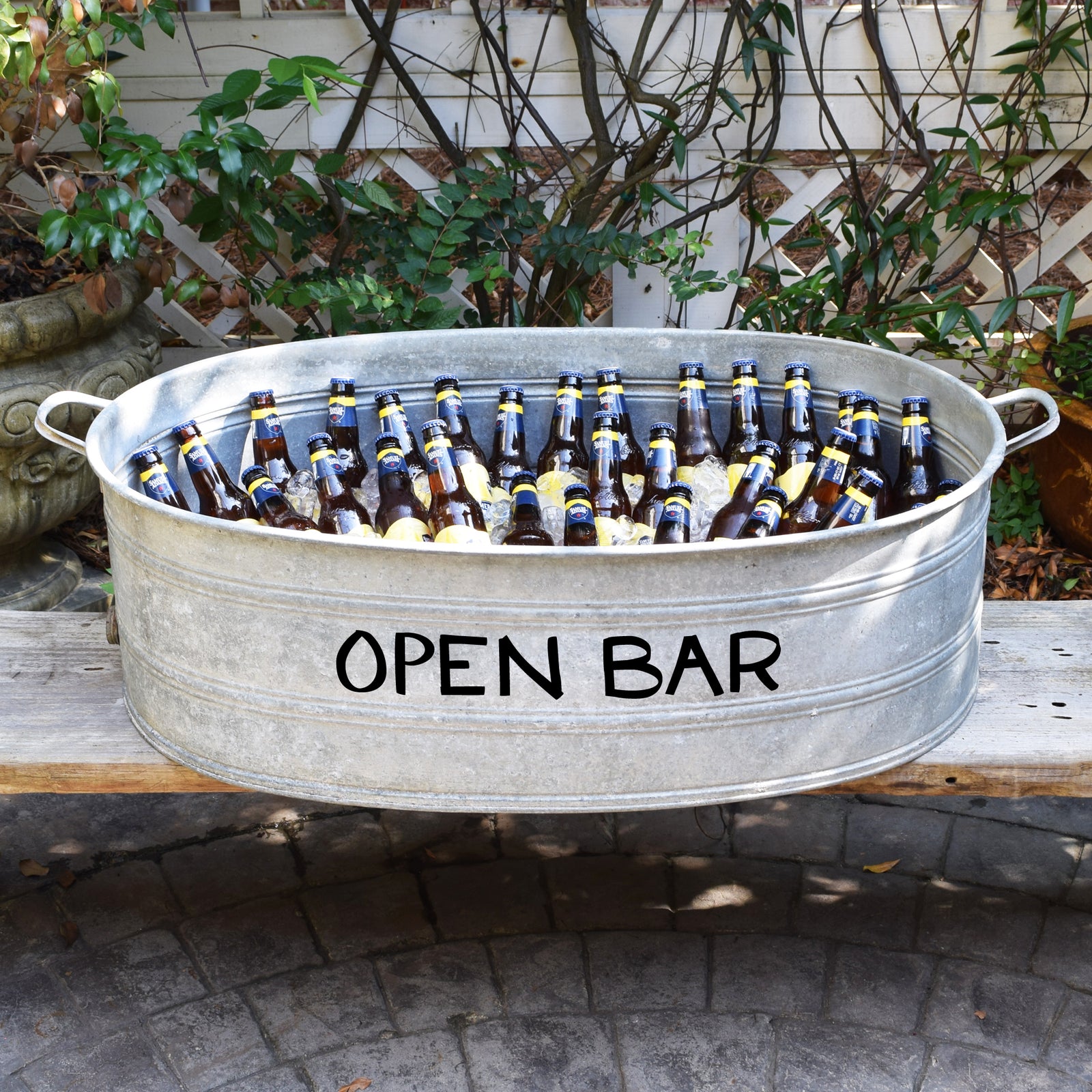 Open Bar French Vintage Zinc Wine Tub  