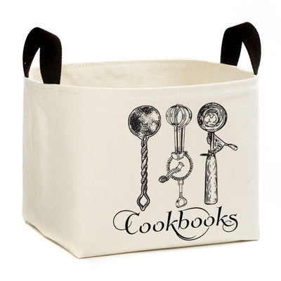 Cookbooks Canvass Storage Basket