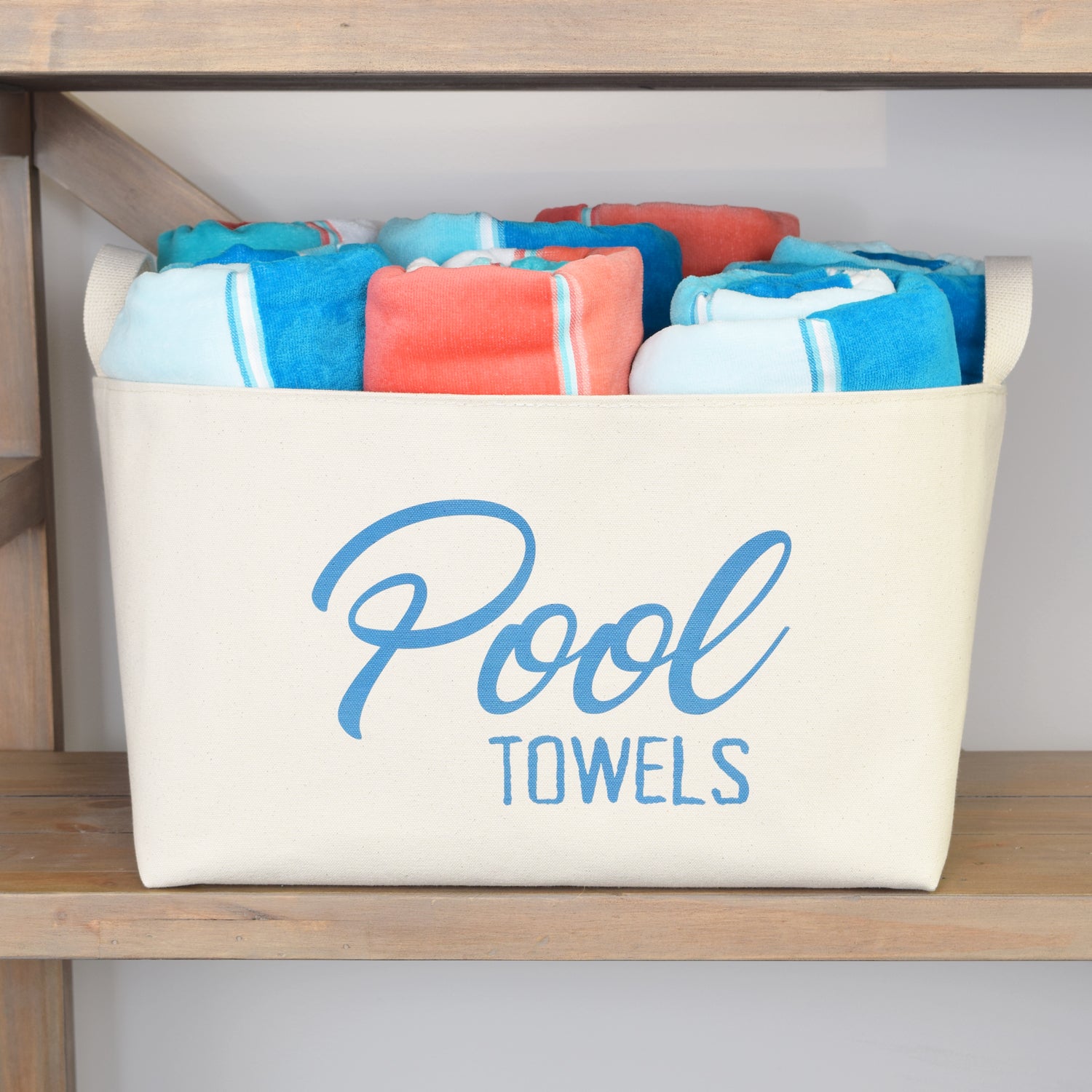 Pool Towels Canvas Storage Basket - A Southern Bucket