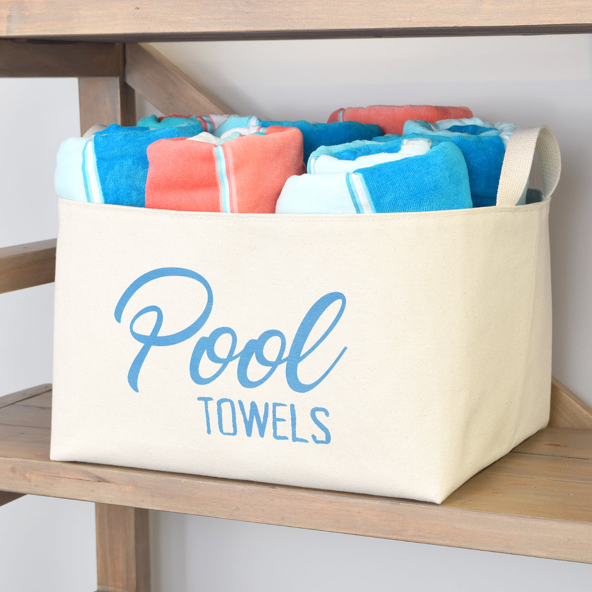 Pool Towels Canvas Storage Basket - A Southern Bucket
