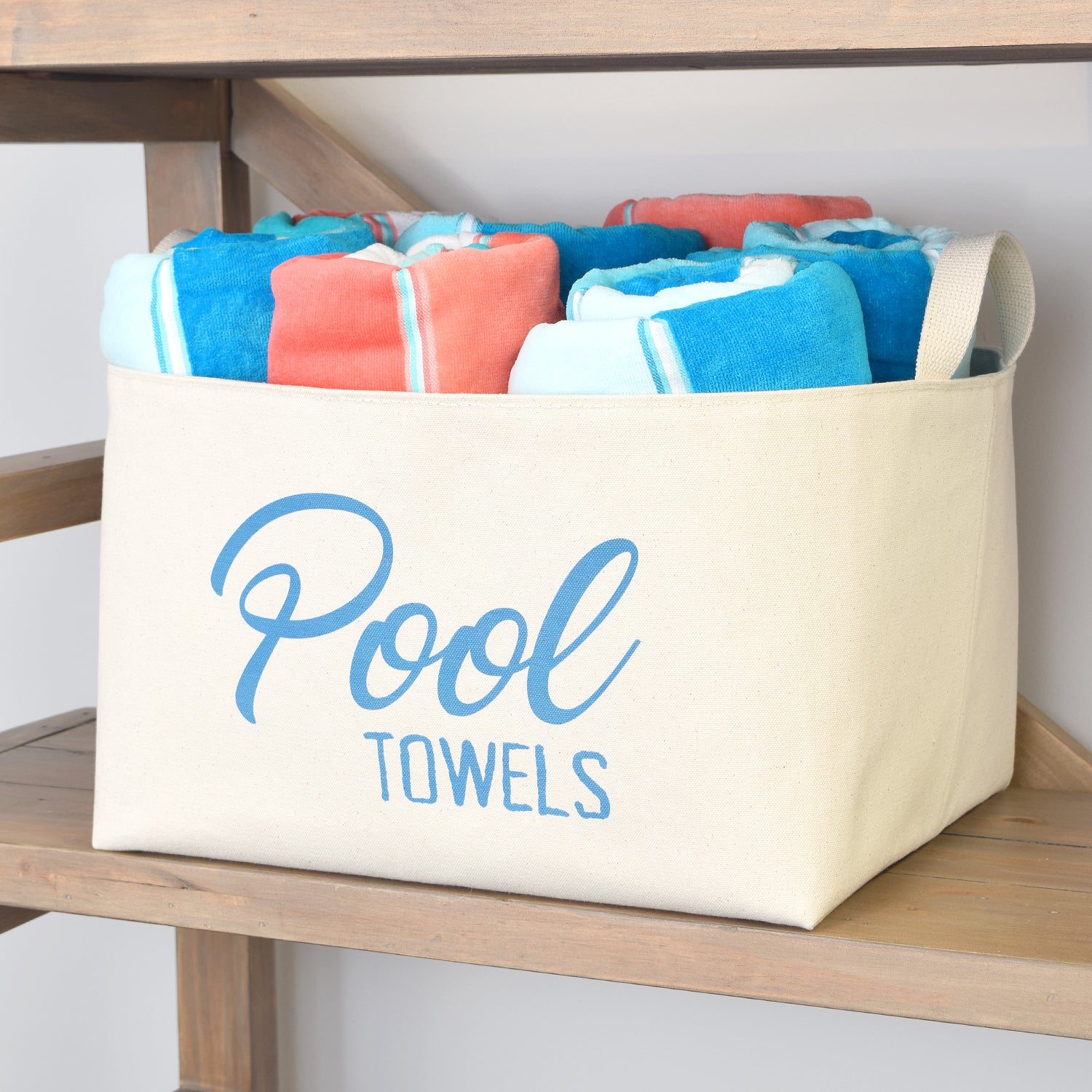 Pool Towels Canvas Storage Basket - A Southern Bucket