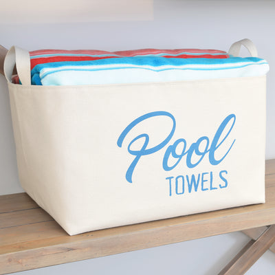 Pool Towels Canvas Storage Basket - A Southern Bucket