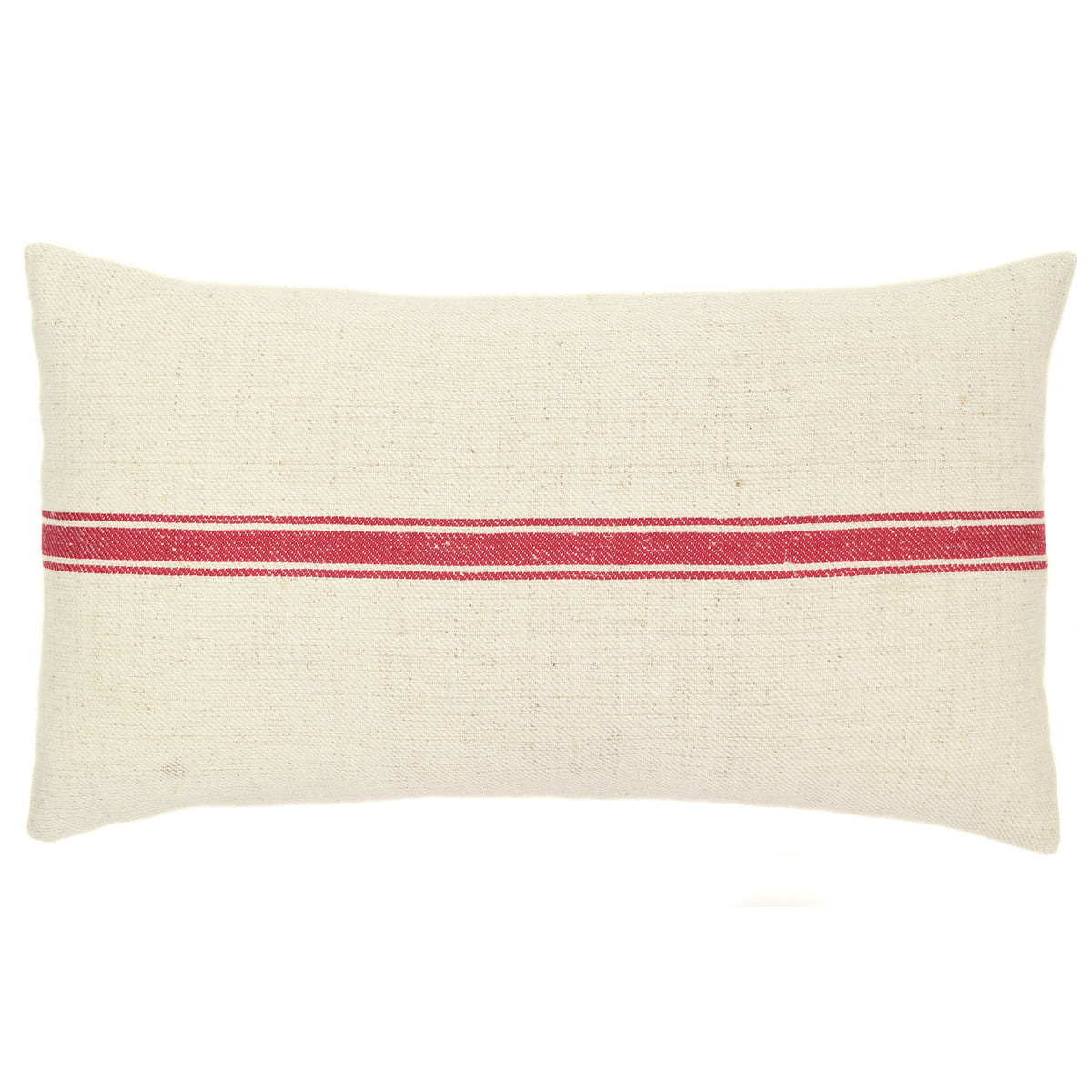 Red Stripe Vintage Grain Sack Pillow - A Southern Bucket