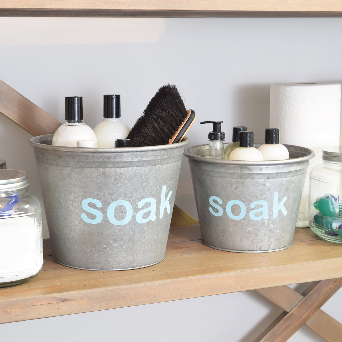 Soak Laundry Supplies Metal Organizer Bucket - A Southern Bucket