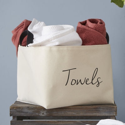 Towels Canvas Storage Bin - A Southern Bucket - 1