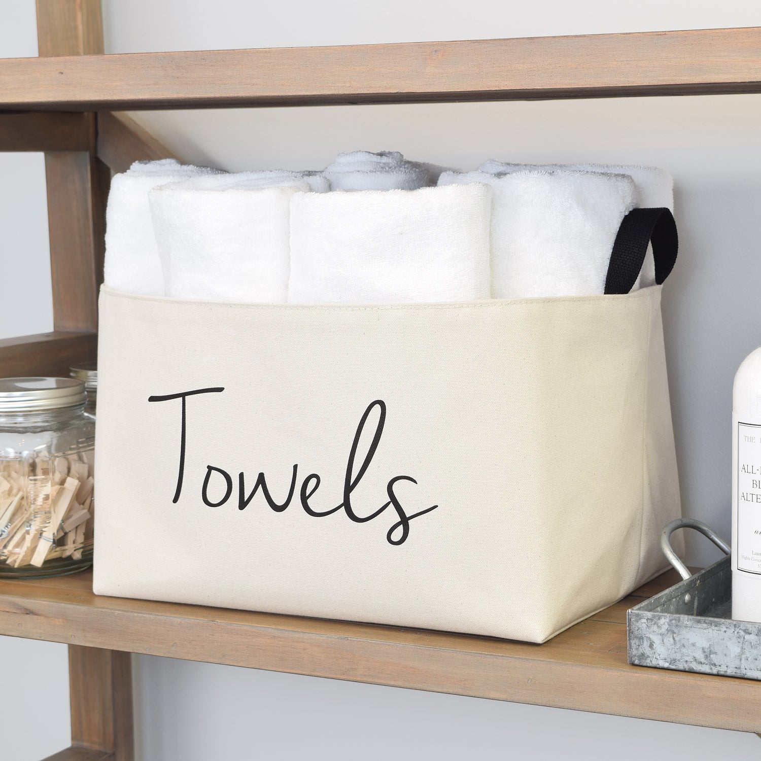 Storing towels in baskets clearance