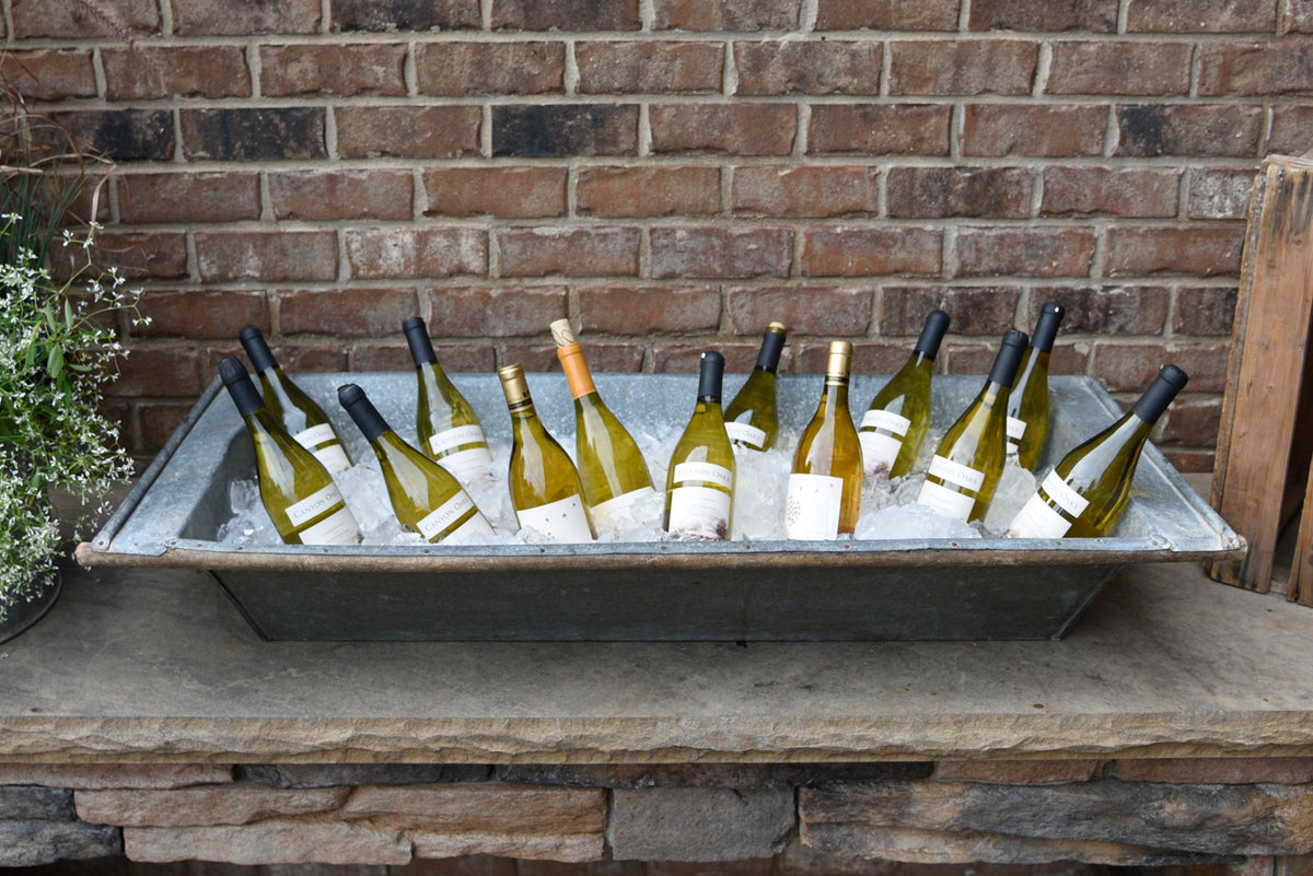 Vintage Zinc Metal Beverage Trough