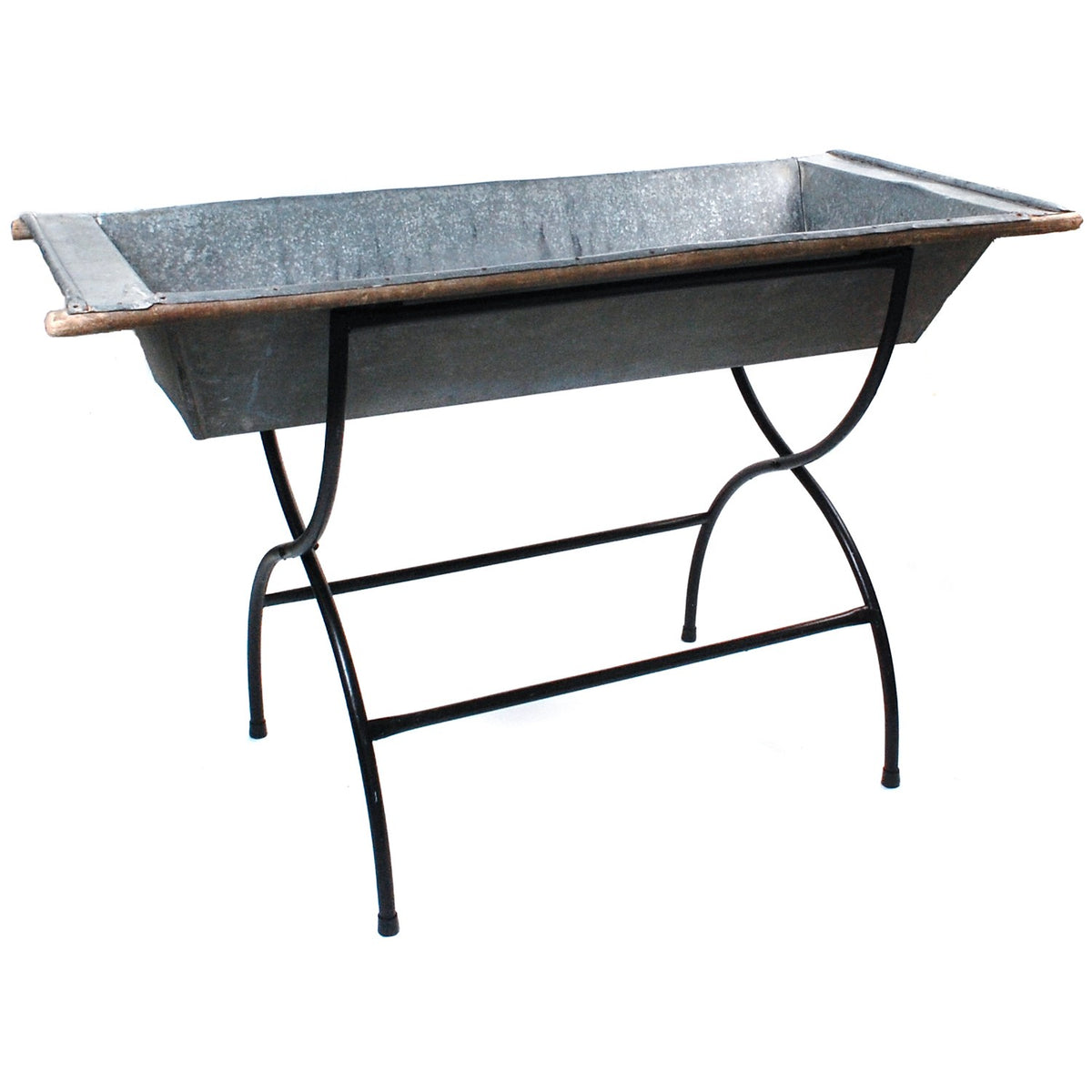 Vintage Zinc Galvanized Metal Beverage Trough of Hungary